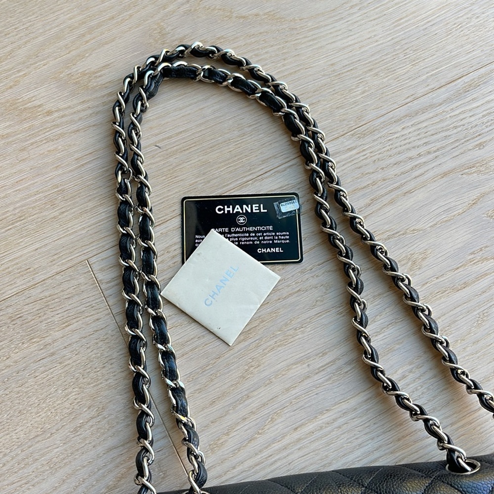 Chanel Jumbo Single Flap Black Caviar Silver Hardware - Picture 14 of 14